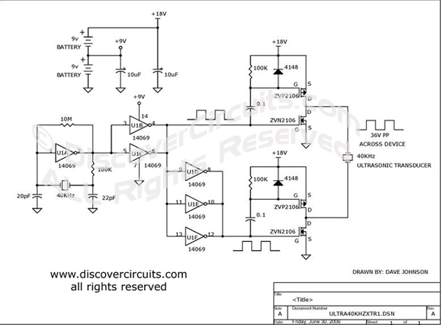 40khz ultrasonic circuit schematic